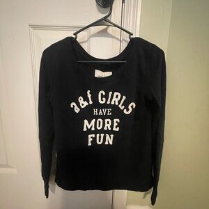 Abercrombie & Fitch Y2K Girls Black/Dark navy blue crew neck thin sweatshirt